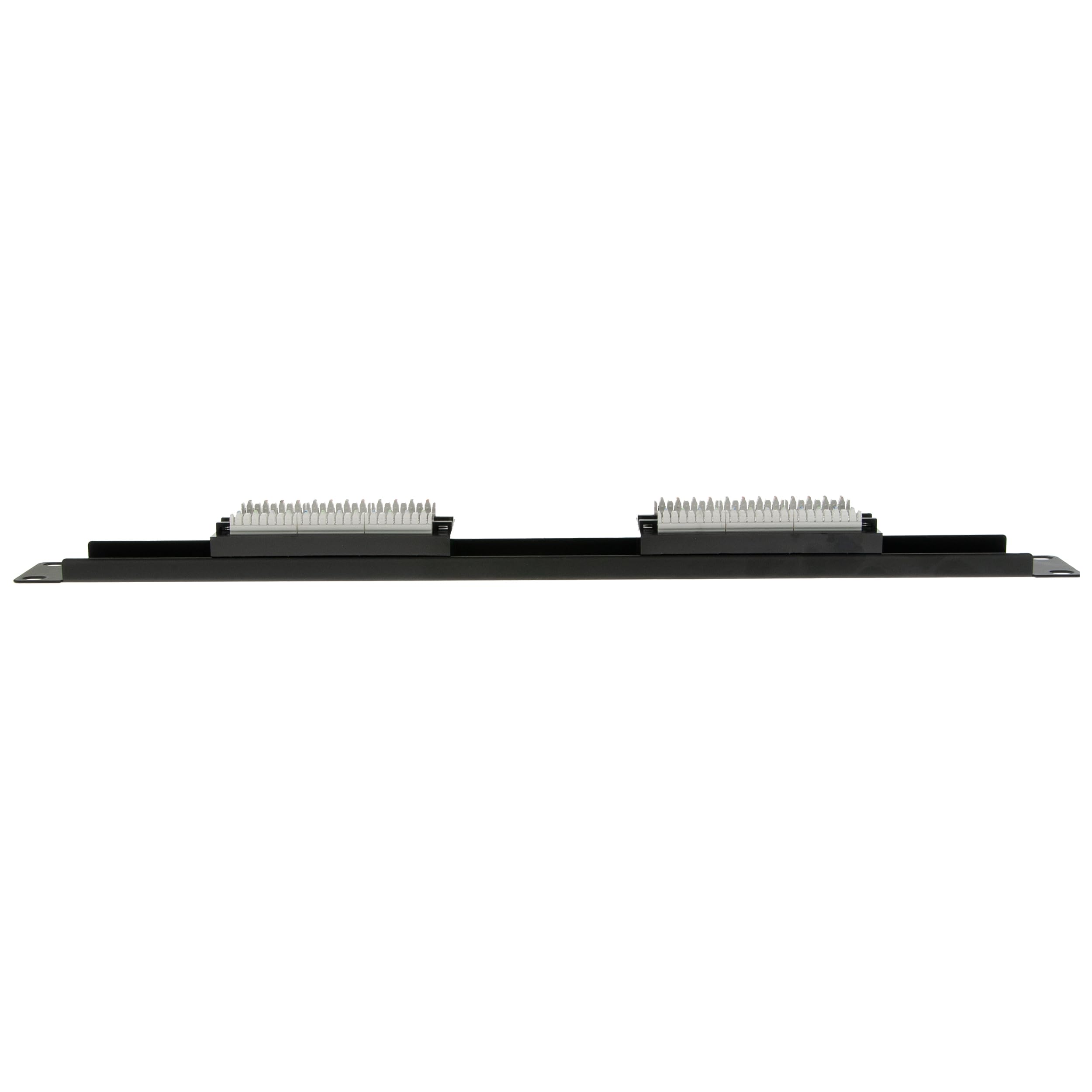 CableWholesale 12-portowy panel krosowy Cat6, 48.3 cm poziomy panel do montażu w szafie lub na ścianie, typ RJ45 Ethernet 110, kompatybilny z 568A/568B, 1U, czarny