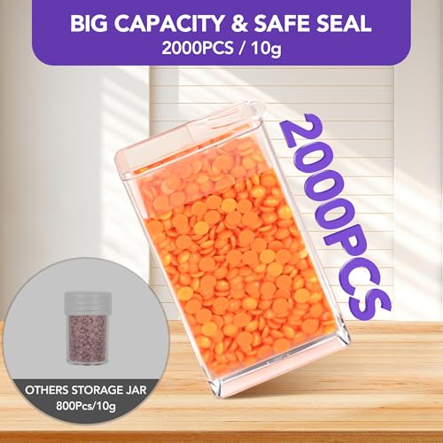 Image of MERATIA Diamond Painting Storage Case Organizer, 80 Slots with Accessories | Purple hard-shell case with 80 clear containers, fitted foam insert, mesh pocket and diamond art tools.