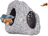 BEGONDIS Aquarium Rock Cave Hideaway for Fish and Aquatic Pets, Breeding Shelter Decoration, Ceramic Fish Tank Ornaments, Decor Stone for Betta (Style-1)