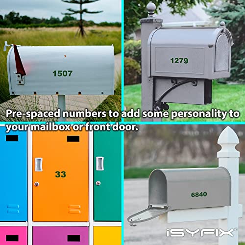 image for iSYFIX Green Vinyl Numbers Stickers – 1.5 Inch Self Adhesive (2 Sets