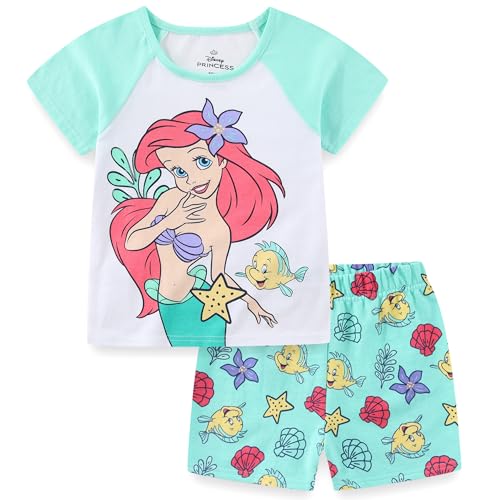 Image of Disney Princess Frozen Minnie Mouse Girls Short Sleeve T-Shirt and French Terry Shorts Set for Toddlers to Big Kids