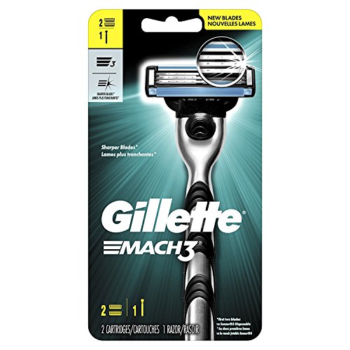 Gillette Mach3 Men's Razor, Handle & 2 Blade Refills (2 Pack)