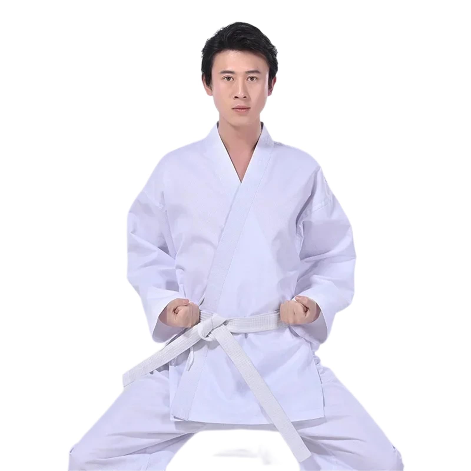 Traje De Judo Trajes de Judo, Uniforme de Karate Gi, Cinturilla elástica for Entrenamiento Deportivo, Gimnasio con cinturón Blanco(120cm)