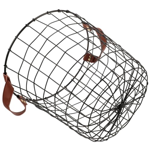 GALPADA Cesta Para Leña De Hierro Forjado Portátil Cámping Porta Troncos Para Leña Almacenamiento Al Aire Canasta Para Registros Exterior Pequeño Estante Braseros Para Jardín Negro