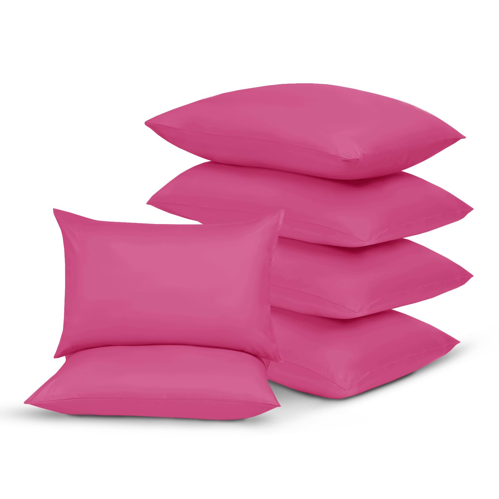 Yorkshire Bedding Pink Pillow Cases 6 Pack 100% Soft Brushed Microfiber Pillowcases with Envelope Closure- Fade & Stain Resistant Housewife Pillow Case 50 X 75 Cm — image 1