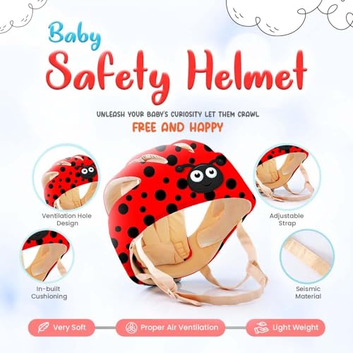 Image of Baby Safety Products Combo | LILTOES Baby Head Protector + Edge Guard + Cabinet Lock + Kneepad for Safety of Kids 6M to 3 Years | Baby Safety Helmet Corner Guard Protection