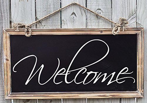 Welcome In Beautifully Decorative Font Craft Vinyl Decal (12.5"W x 4.75"H, White)