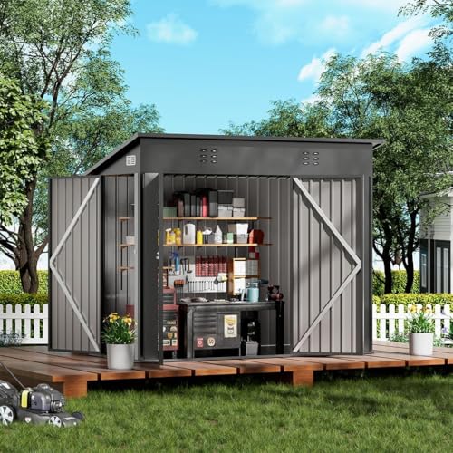COMHOMA 8'x4' Shed Outdoor Storage,Metal...