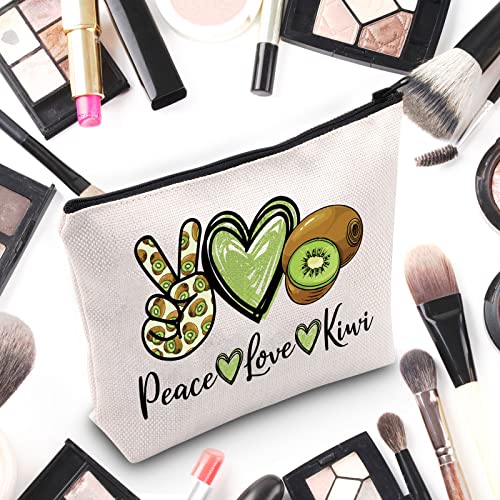 WZMPA Funny Kiwi Cosmetic Makeup Bag Kiwi Lover Gift Peace Love Kiwi Makeup Zipper Pouch Bag Fruit Lover Gift, Peace Kiwi - Image 3