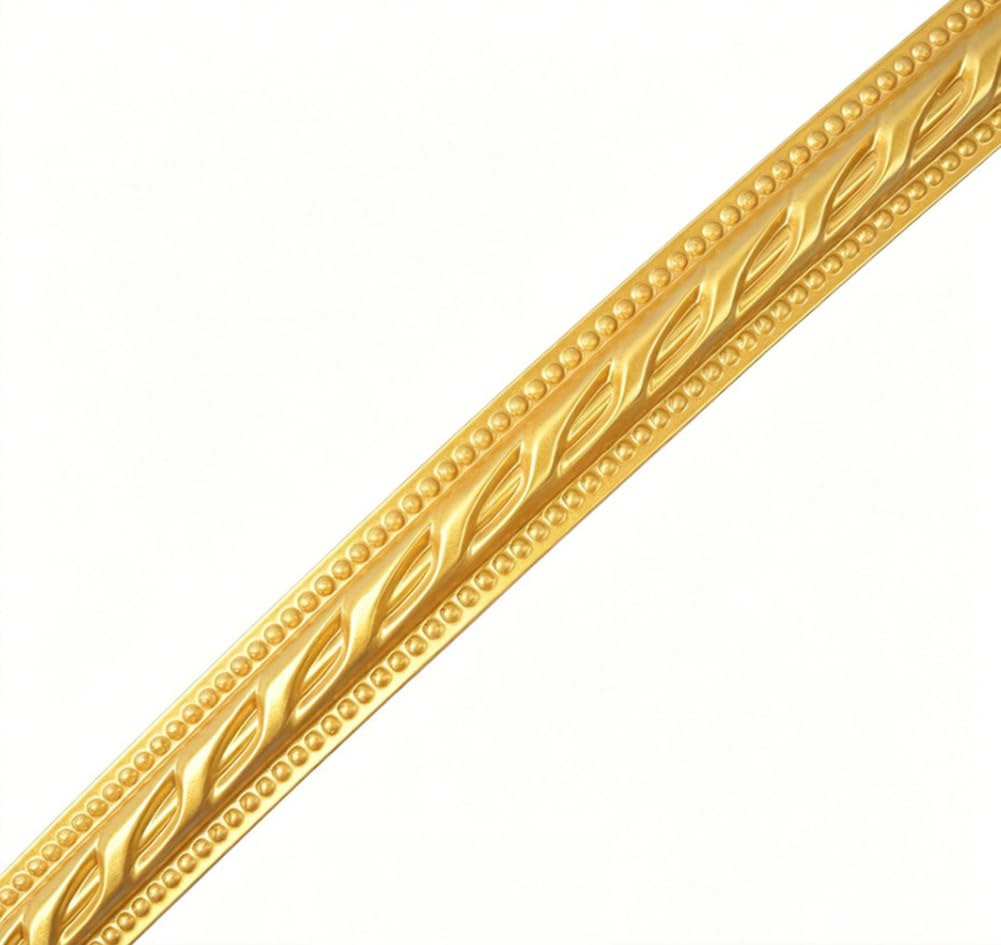Tmapruvg Gold6 - 2Cm Wide 2Cm*3M Gold Flexible Molding Trim Wall Edging Line,Self Adhesive Peel And Stick Molding Ceiling Trim,Decorative Mirror Frame For Home Decor