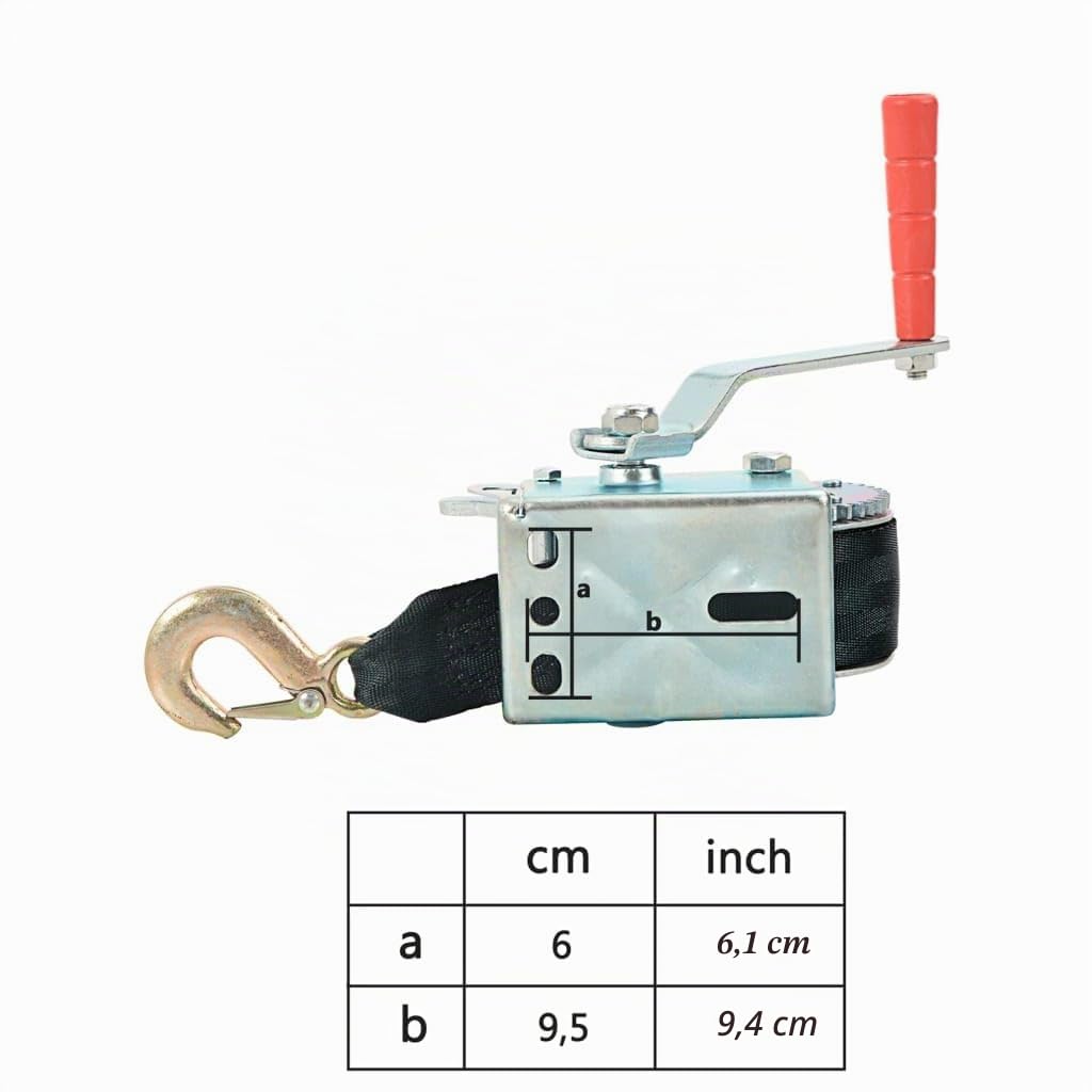 vidaXL Cabestrante Manual con Correa Capacidad de Carga 360kg Manipulación Materiales Construcción Obras Izado y Subidas Objetos Grandes Pesados