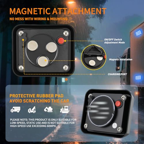 Image of Nilight 12LED Magnetic Wireless Trailer Lights 2PCS Blue