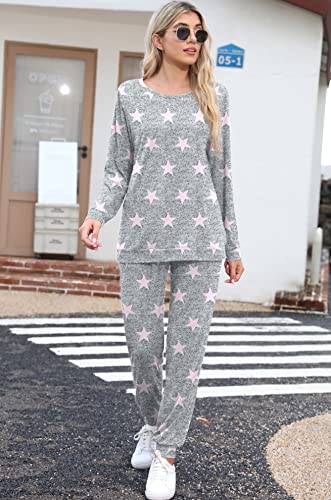 PrinStory Womens Pajama Set Long Sleeve Sleepwear Nightwear Soft Pjs Lounge Sets With Pockets3