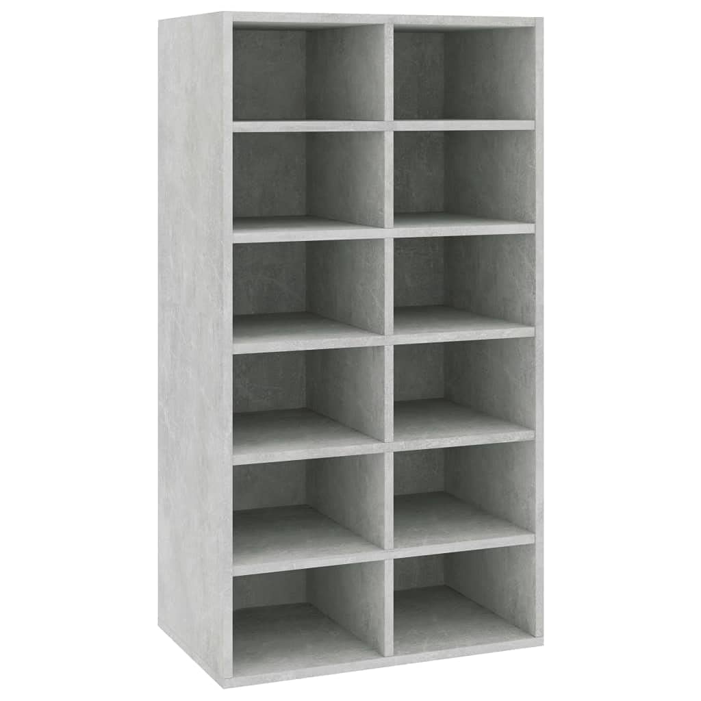 Schuhregal & Schuhschrank Betongrau Holzwerkstoff Schuhständer Schuhkommode für Eingangsbereich Wohnzimmer Schlafzimmer 54 x 34 x 100,5 cm