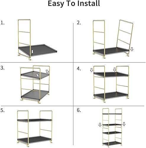 Miniatura 7 de Estante de especias de cocina de 2 niveles, estante organizador apilable independiente, organizador de baño y cosméticos, estante cuadrado de pie