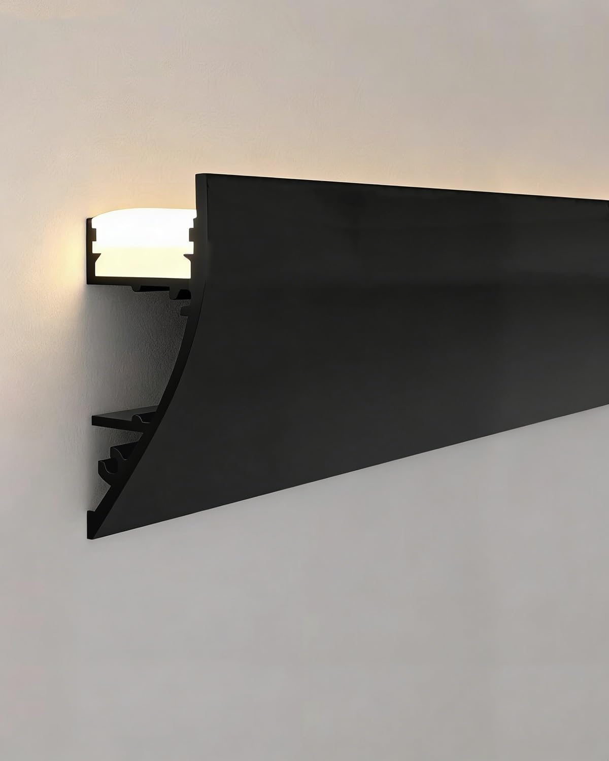 Perfil led de techo y moldura de remate moderno en metal de 3,2m ACAB