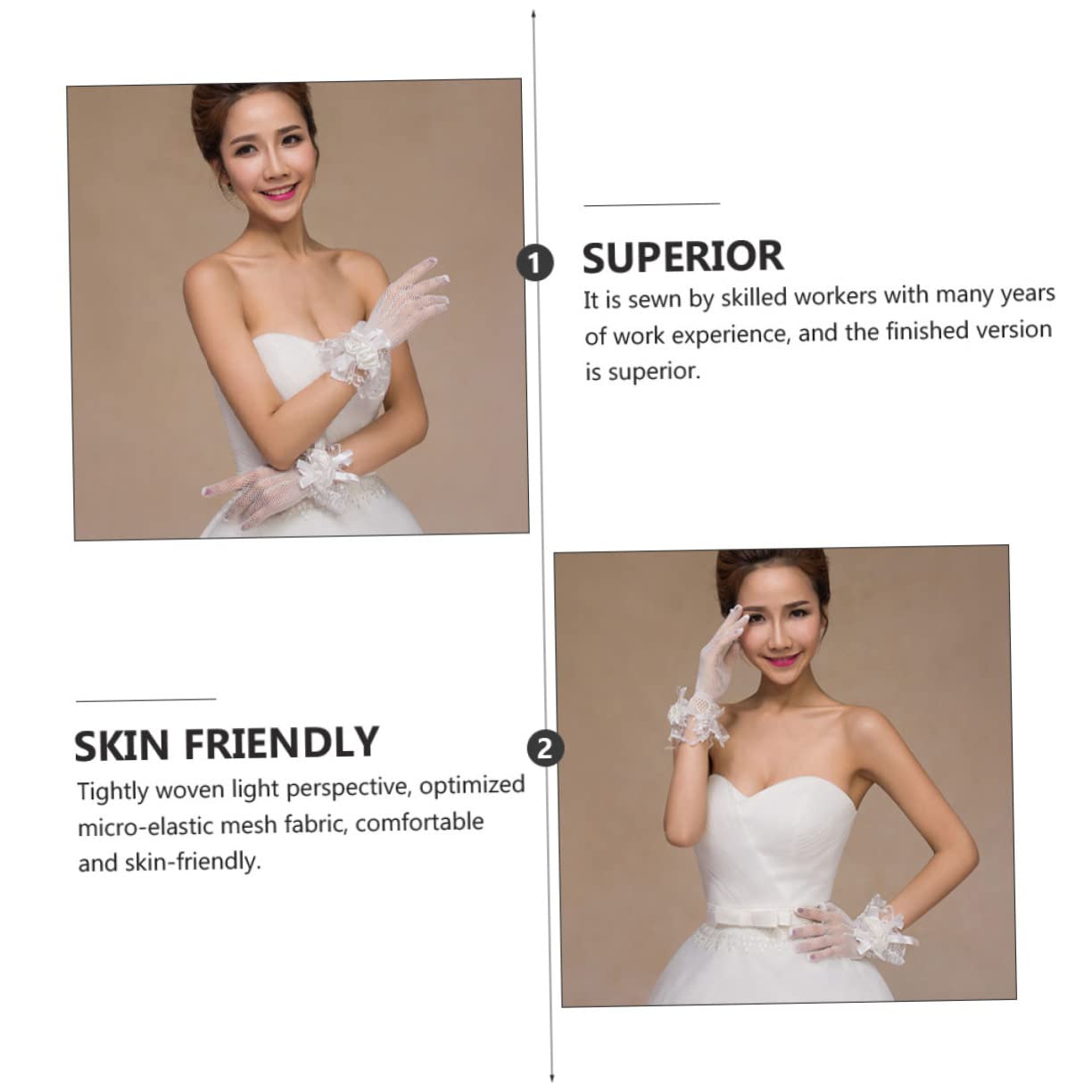 Guantes De Boda Guantes De Conducir Mujer Guantes para Guantes De Vestir De Mujer Guantes De Punto Guantes De Novia Guantes De Nieve Térmicas Cintas… Beige