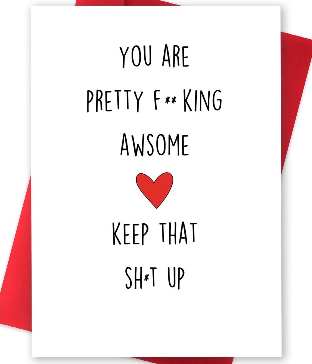 Funny Thank You Card for Best Friend, Humorous Motivational Card for Him Her, Encourage Birthday Card GIft for Colleague,Boyfriend,Girlfriend, You Are Pretty Awesome Card
