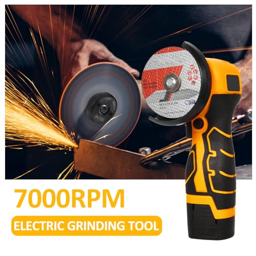Mulcort Cordless Angle Grinder 7000RPM, 16.8V Mini Grinder, Electric Grinding Tool with 2 x 2000mAh Batteries and Grinding Discs for Cutting Polished Tiles, Wood, Stone, Steel 5 Mulcort Cordless Angle Grinder 7000RPM, 16.8V Mini Grinder, Electric Grinding Tool with 2 x 2000mAh Batteries and Grinding Discs for Cutting Polished Tiles, Wood, Stone, Steel - Image 5