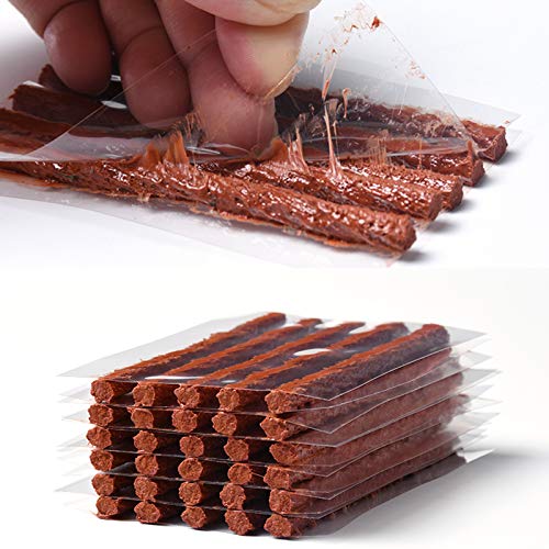 Vankcp 150 Pieces Tire Repair Strings, 4 × 0.24\"\" Repair Rubber Sealing Strip Natural Tire Repair Rubber Plug Flat Tire Plug Repair kit for Tubeless Off-Road Tires Car,Bike,Motor,Wheelbarrow,ATV, UTV