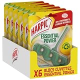 Harpic Bloc WC - Parfum Citron - Nettoyant WC 95% d'origine naturelle - Lot de 6 blocs WC