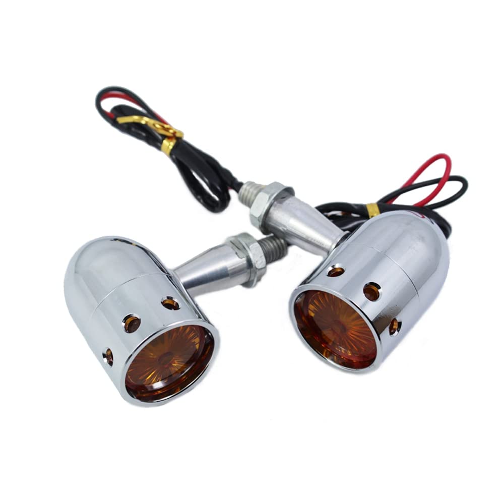 Pièces de réparation de Moto 4 pièces Moto Clignotants Clignotants lumières for Harley Davidson Softail Fat Boy FLSTF XL 883 Hugger Sportster Police FLHP Accessoires (Color : 4pcs Silver)