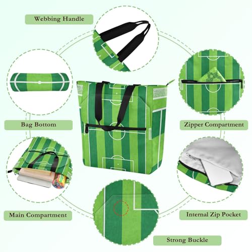 Bolsa de libros con bolsillos con cremallera para escuela y compras 5