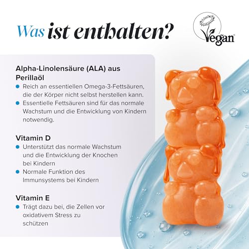 Omega 3 Kinder | 30 Gummibärchen | mit Vitamin E & D | Novomins – Ansicht 3