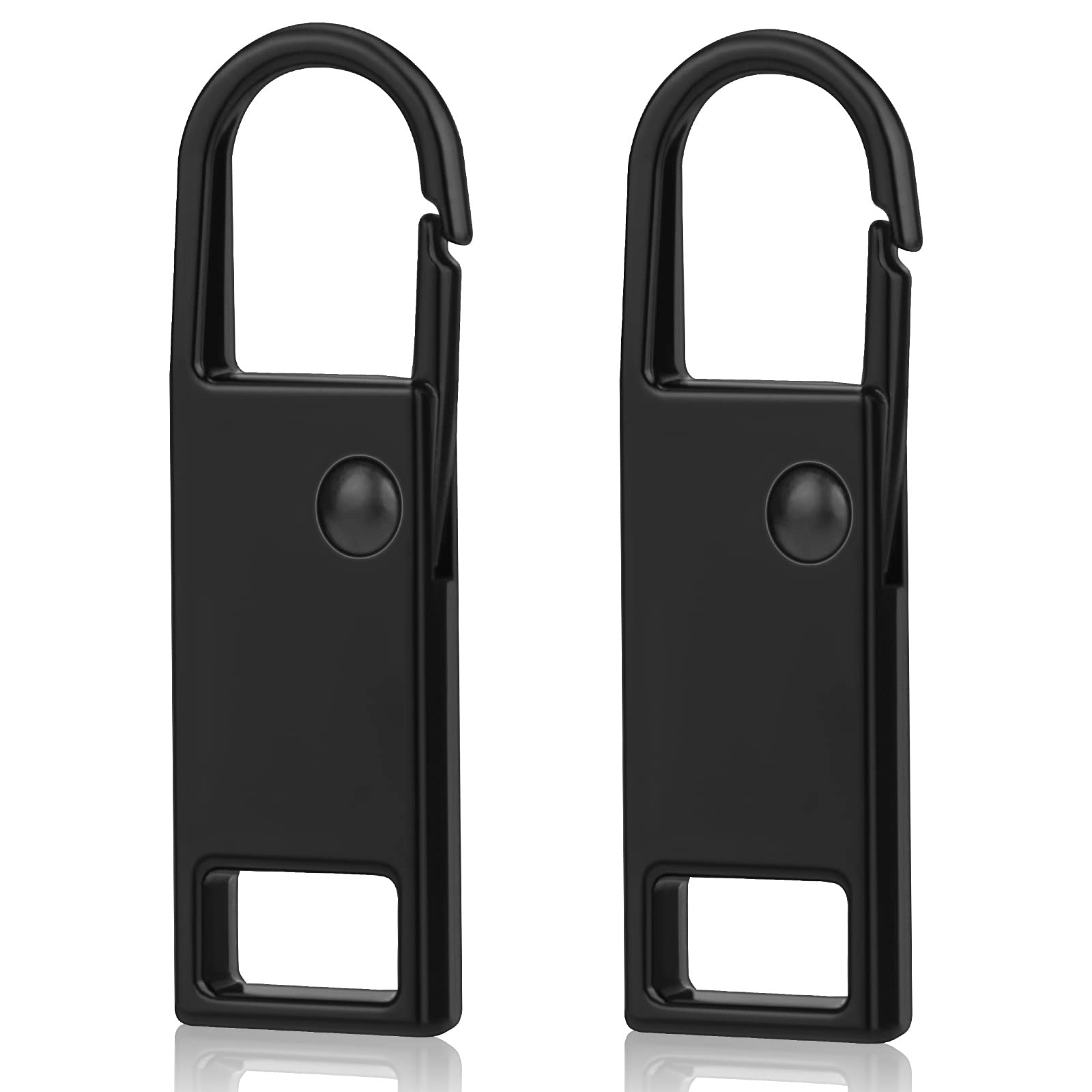 GAOHUI Replacement Metal Zipper Gripper, Zipper Pull, Heavy Duty Zipper Tab, Zip Fixer Zipper Extender, Suitable for Zippers Pulls Replacement Repair Kit(Black)