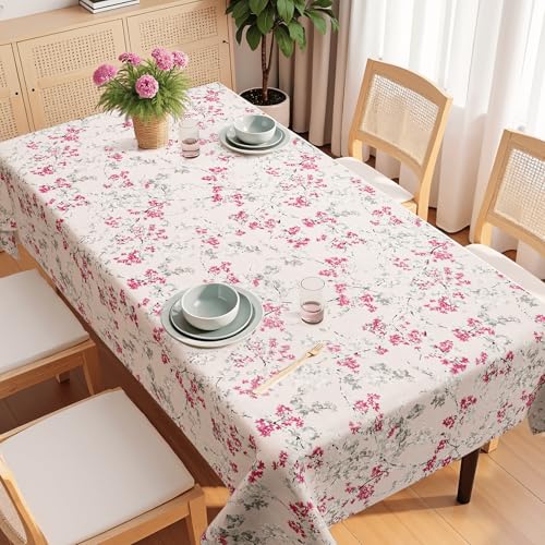 DGDONGYU Mantel rectangular de vinilo grueso resistente al agua y al aceite, recubierto de silicona, sensación suave al tacto, adecuado para mesa de comedor, escritorios y banquetes, mesa A55 x 86