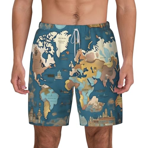 Short de bain motif carte du monde idéal pour vos activités de plage