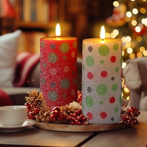 Velas LED sin llama Glooglitter de Navidad cónicas móviles a pilas para decoración de hogar 7