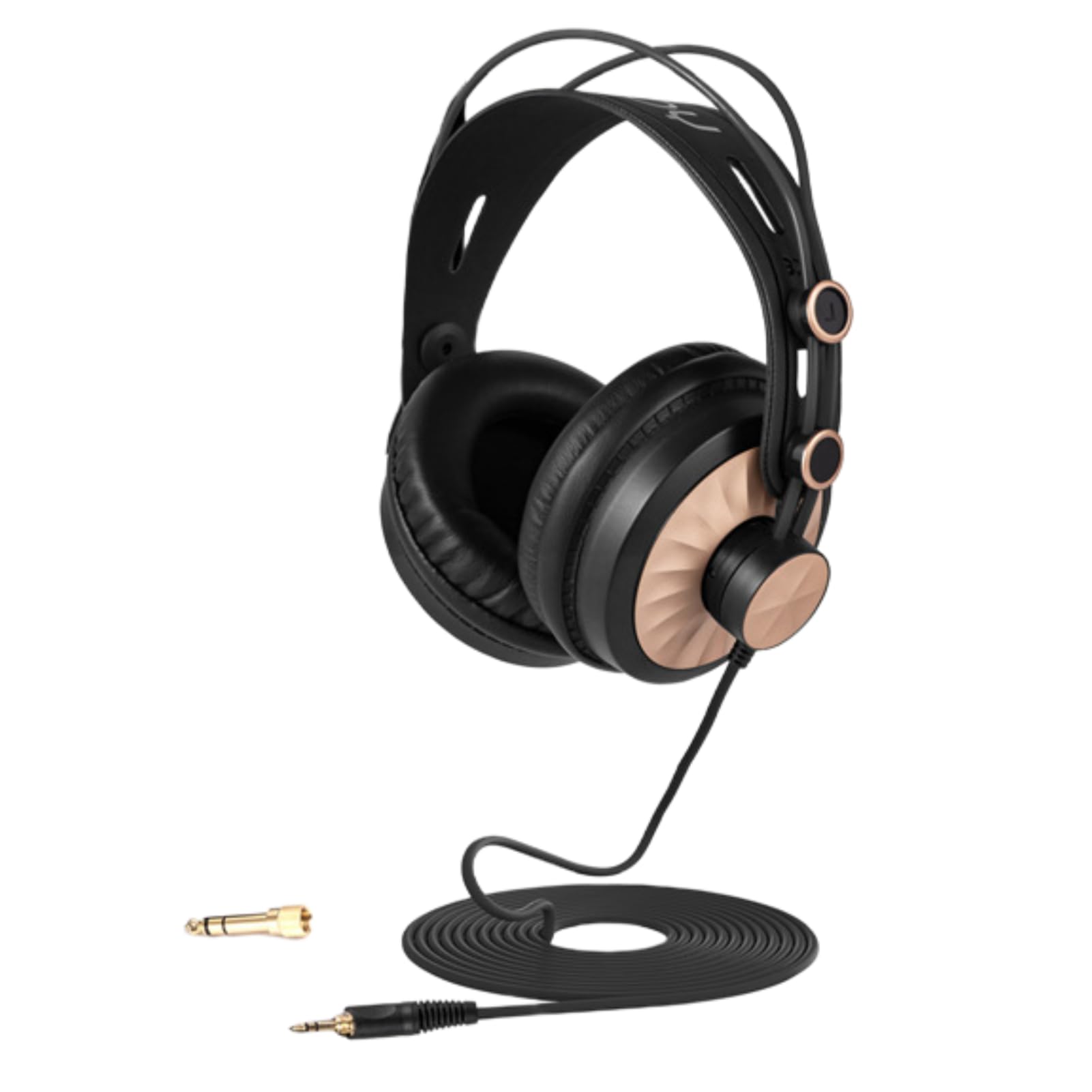 PUSOKEI Cuffie per Monitor da Studio, Cuffie Cablate Sopra L'orecchio con Cavo Staccabile, Jack da 3,5 Mm o 6,35 Mm, per Monitoraggio, Registrazione, Podcast