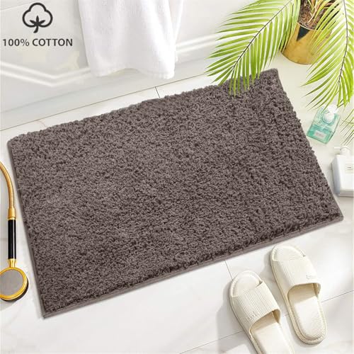 Image of Luxe Home Colosseum Bath Mat 100% Cotton (40x60 cm) Super Soft Non-Slip Bathroom Mat for Bedroom Door (Coffee) Pack of 1