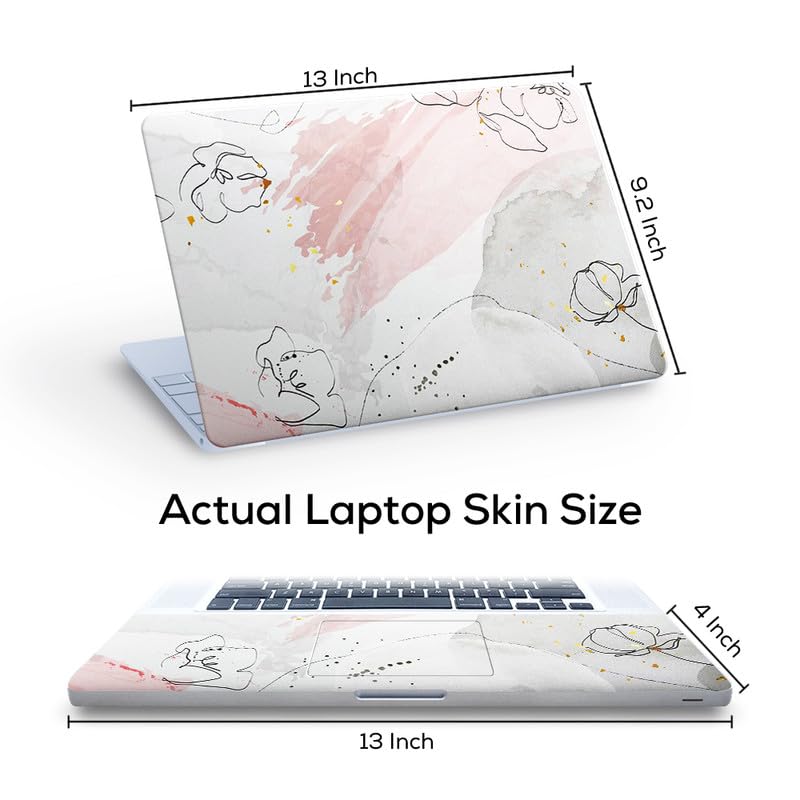 Image of Floral D39 Top+Wrist Pad Vinyl Laptop Skin /Sticker /Cover for 13 to 13.3 Inches Laptops Laminated-Removable-HD Quality Compatible for Hp-Dell-Sony-Lenovo-Asus etc.(13x9.2 Inches)