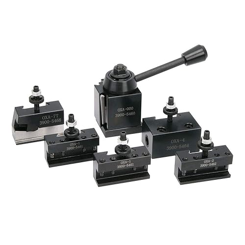 Juego de postes de herramientas de cambio rápido de mini torno - Corte horizontal - Apagado - Diseñado para tornos con oscilación de hasta 8