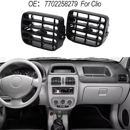 Grille climatisation Clio 2 centrale d'aération tableau de bord noir 1998-2001