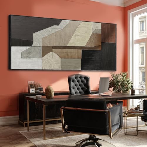 Image of VAYIMDH Textured Wall Paintings Vintage Wall Decor Abstract Canvas Art 32 inchx70 inch Artwork for Office Decorations for Dining Room Area