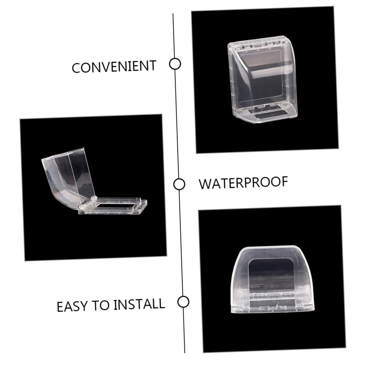 SHINEOFI 5 Ensembles Capot De Protection De Prise Cache-fil Pour Mur Sécurité Prise Électrique Protecteur Preuve Couvertures De Sortie Bébé Imperméabilisant Blanche Plastique 2 Pièces * 5