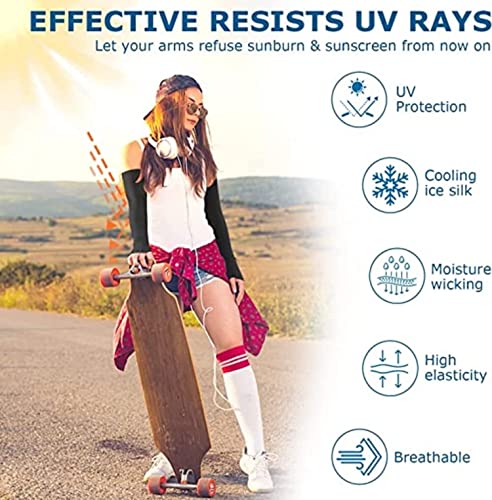 Image of XJARVIS Men & Women UV Protection Hand Sleeves With Thumb Hole Arm Sleeves for Unisex Sun Protection Sleeves for Running, Cricket, Hand Cover for Bike Riding