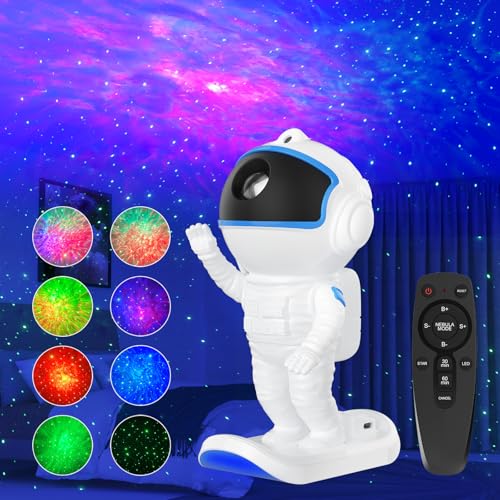 HIJOPIB Skateboard Star Projector Night Light, Galaxy Projector with Remote Starry Nebula Ceiling LED Lamp, Gifts for Kids,Christmas/Room Decor/Birthdays/Tiktok Live, Blue