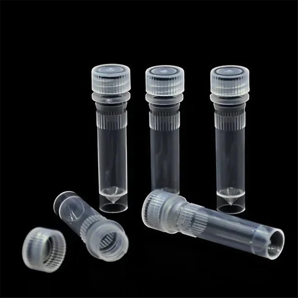 500 pezzi Cryo Tube 1,5 ml Sottotubo con scala e rondelle in silicone Altezza 47,5 mm