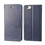 iPhone 6plus Case, KINGWorld Premium Flip Wallet Book Cover with [Credit Card Holder] Card Pockets [Kickstand] [Money Pouch] for iPhone 6s Plus & iPhone 6 Plus(Blue)