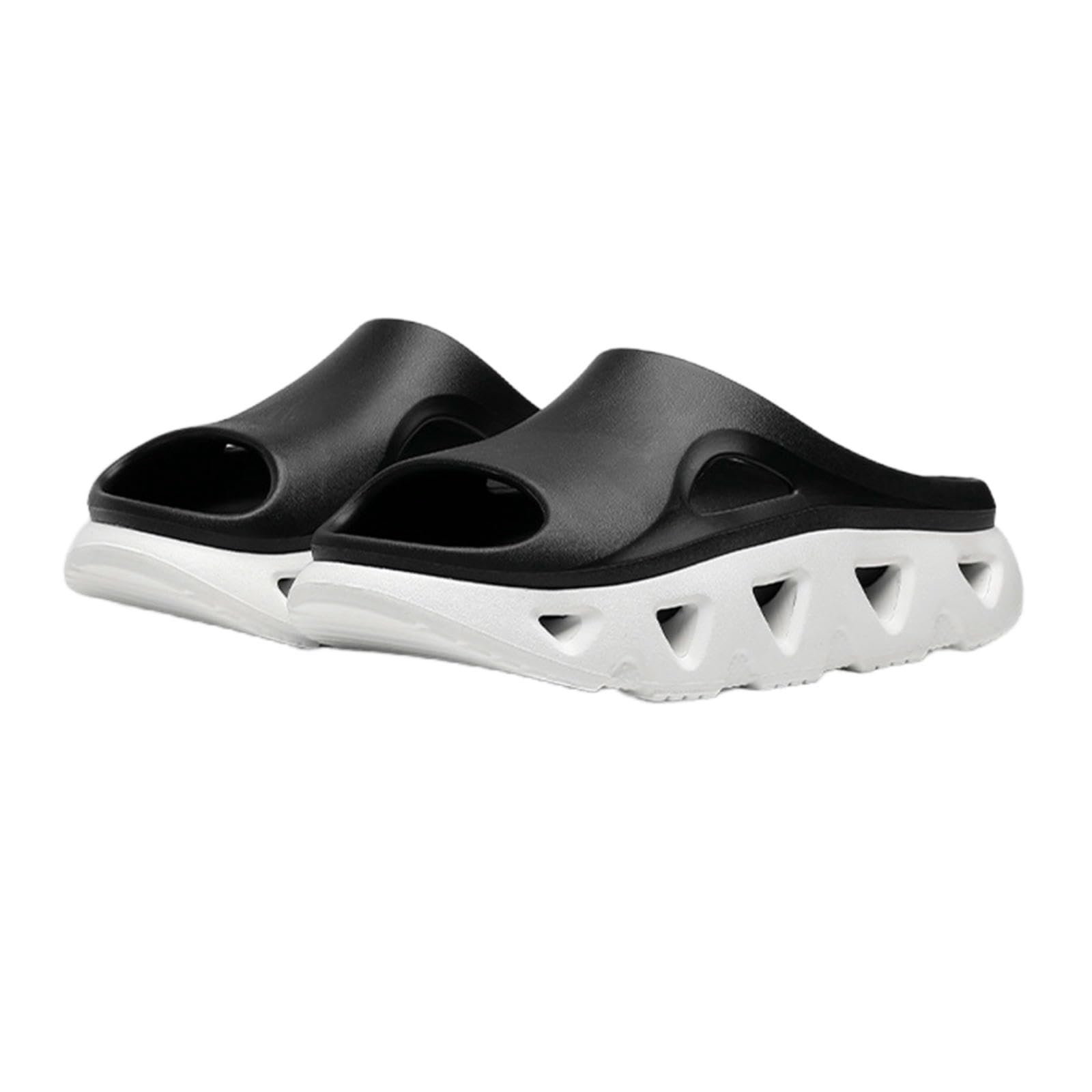 Claquette Hommes Men's Eva Épaisse Pantoufles Résistantes À l'usure Extérieur Sandales Antidérapantes Été Semelle-noir-42 43 (adapté La Taille 41 42)