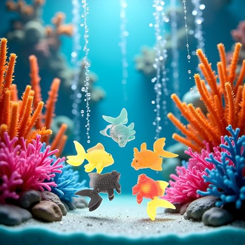 Image of 5 Pcs Lifelike Reusable Plastic Artificial Moving Floating Fishes Ornament Decorations for Aquarium Fish Tank Pet Supplies (Random Color)