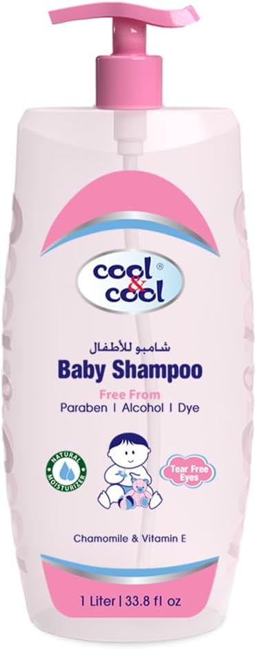 Cool  Cool Baby Shampoo 1Liter Tear Free,Alcohol Free,ParabenFree,Dye Free,Chamomile  VitaminE With Extra Mild Formula