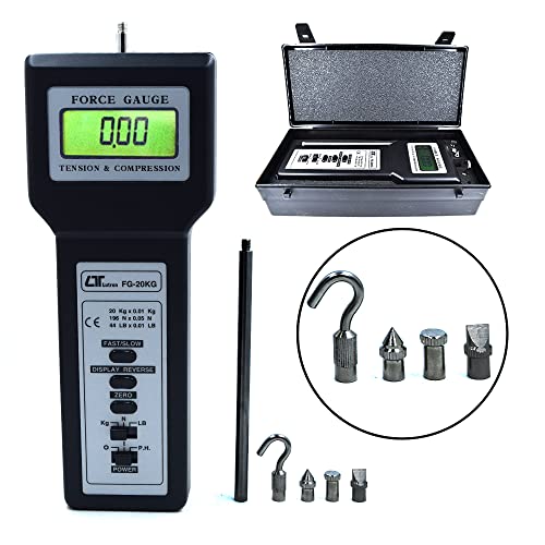 Image of Electronic Digital Force Gauge (Range: 20Kg) for Tension Spring | Peel Testing | Push Pull Force Gauge | Compression Spring | Alongwith Factory Calibration Certificate | Model: FG- 20KG