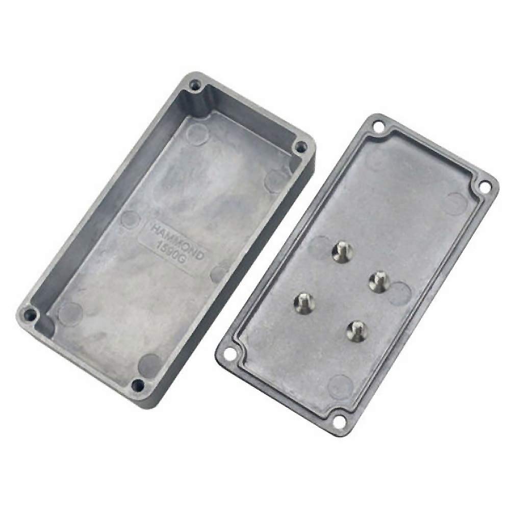 ExcInter 1590G(100x50x26mm) Silver Aluminium Enclosure Electronic Diecast Stomp Project Box Waterproof for External Power/Outdoor