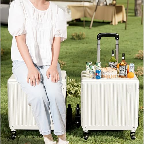 Faltbarer Einkaufstrolley mit Rädern - Treppensteigwagen Verstellbarer Teleskop-Aluminiumgriff Ideal für Garten & Camping Leicht und Tragbar Einkaufshelfer – Bild 8