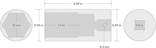 Miniatura 6 de TEKTON Encastre de impacto de 6 puntos de 12 pulgada x 0.591 in de profundidad  SID23115